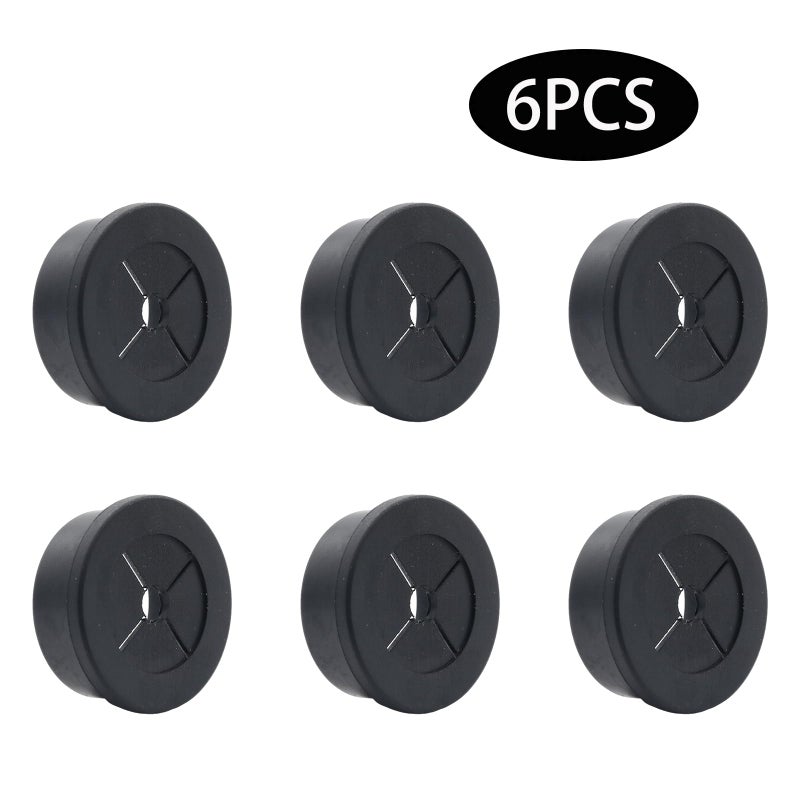 Adyoney 6 Pcs 28mm / 1-1/8 Inch Black Cable Cord Grommets, Rubber Desk Grommets for Table Computer Desk Wire Organizer TV Console and Other Furnitures Cover - Image 3